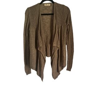 Hollister Brown Open-Front Sweater